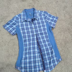 Kuhl‎ Blue Plaid Short Sleeve Tee